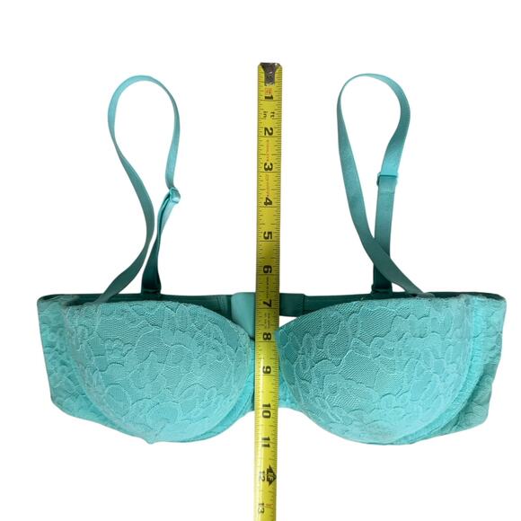 Victoria's Secret Multi-Way Bra 36C Lace Mint Green Non-Slip Flirty Sexy Push Up - Picture 8 of 14